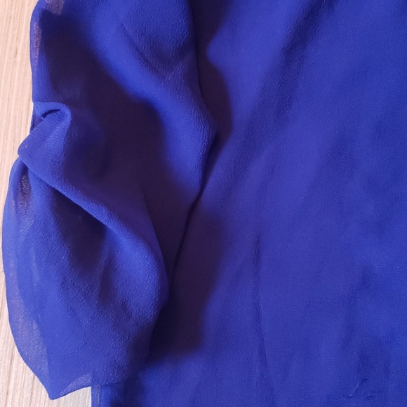EUC blue sheer button-down shirt - Picture 6 of 8
